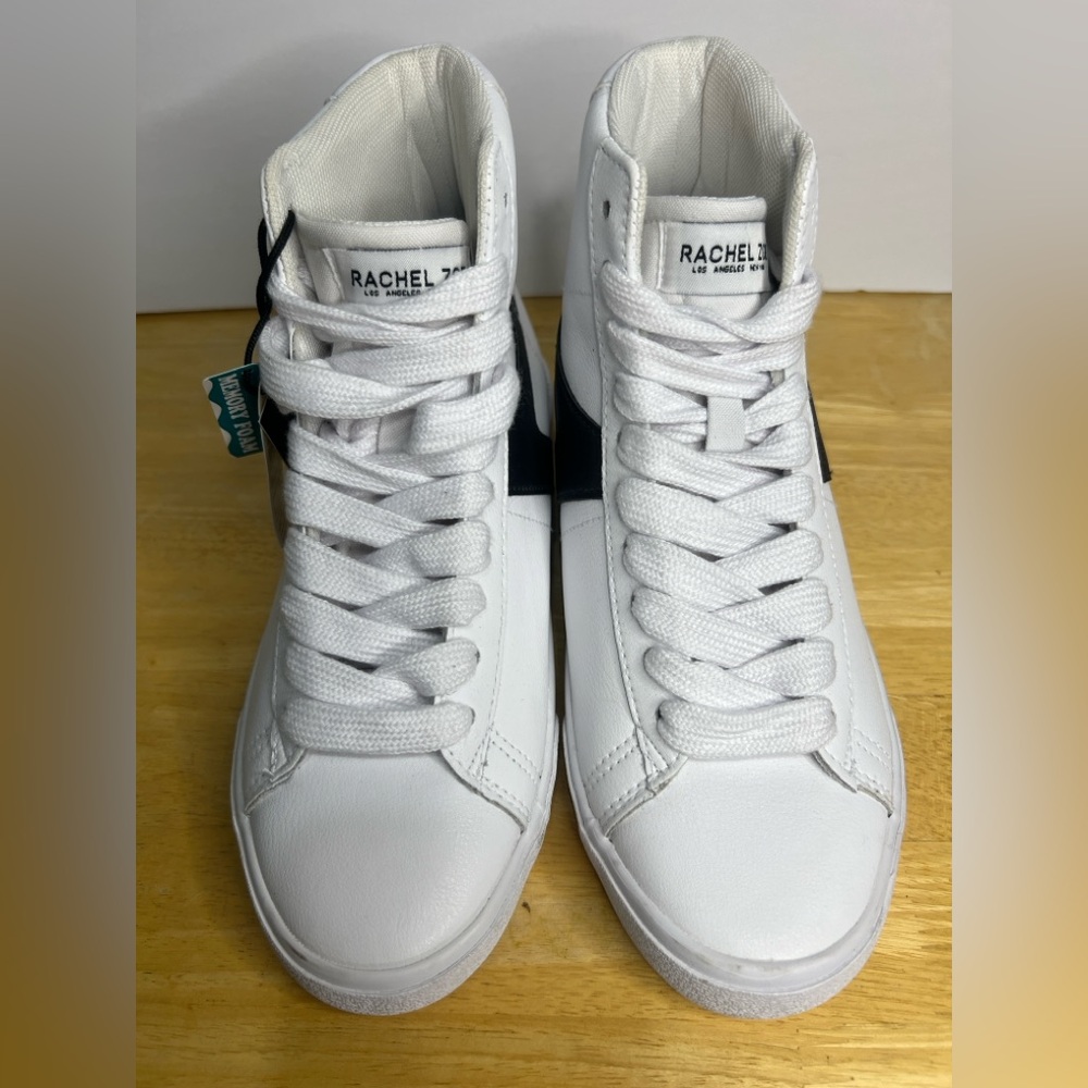 Rachel Zoe White and Black High-Top Sneakers
